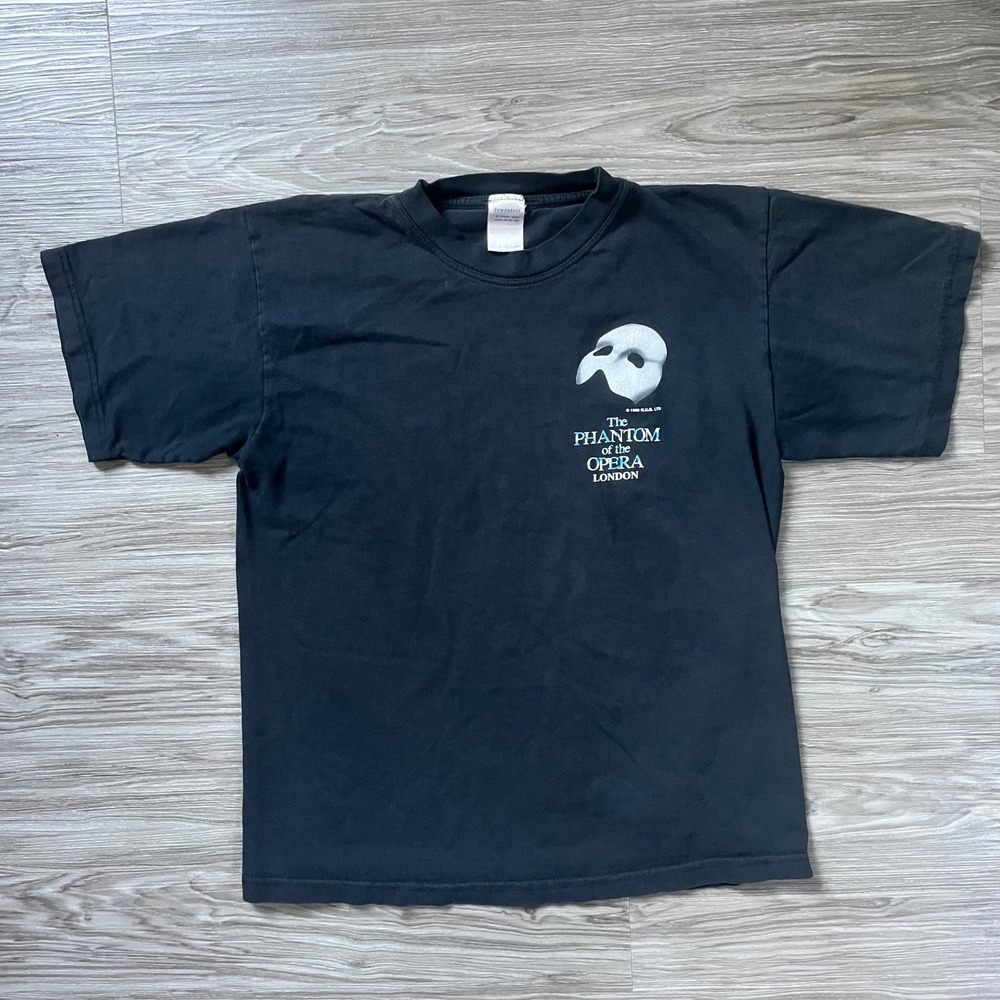 Vintage 1988 Phantom of the Opera London T-Shirt Mens Medium Black Dewynters Tee